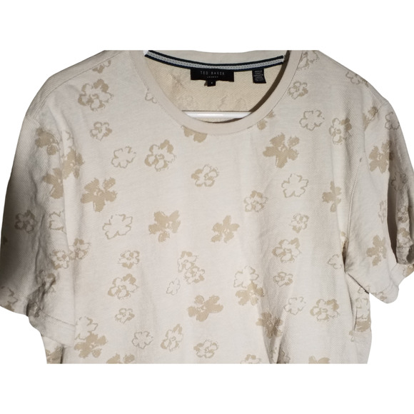 Ted Baker Men’s Gower Magnolia Jacquard Floral Shirt Off White Size L / 4 - Picture 2 of 6